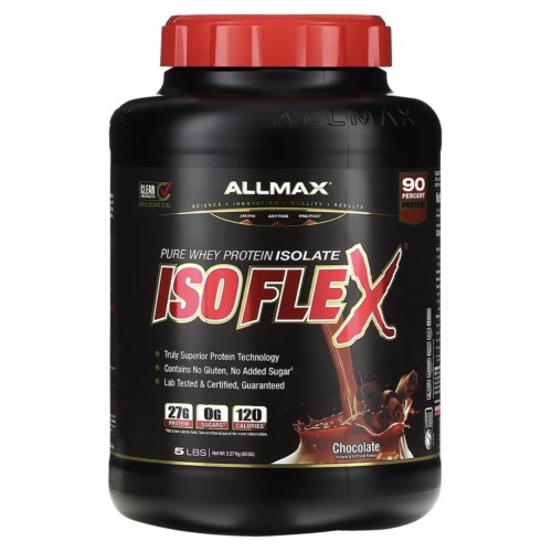 ALLMAX, Isoflex, чистый изолят сывороточного протеина, со вкусом шоколада, 2,27 кг (5 фунтов)